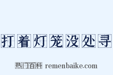 打着灯笼没处寻是什么意思的图片